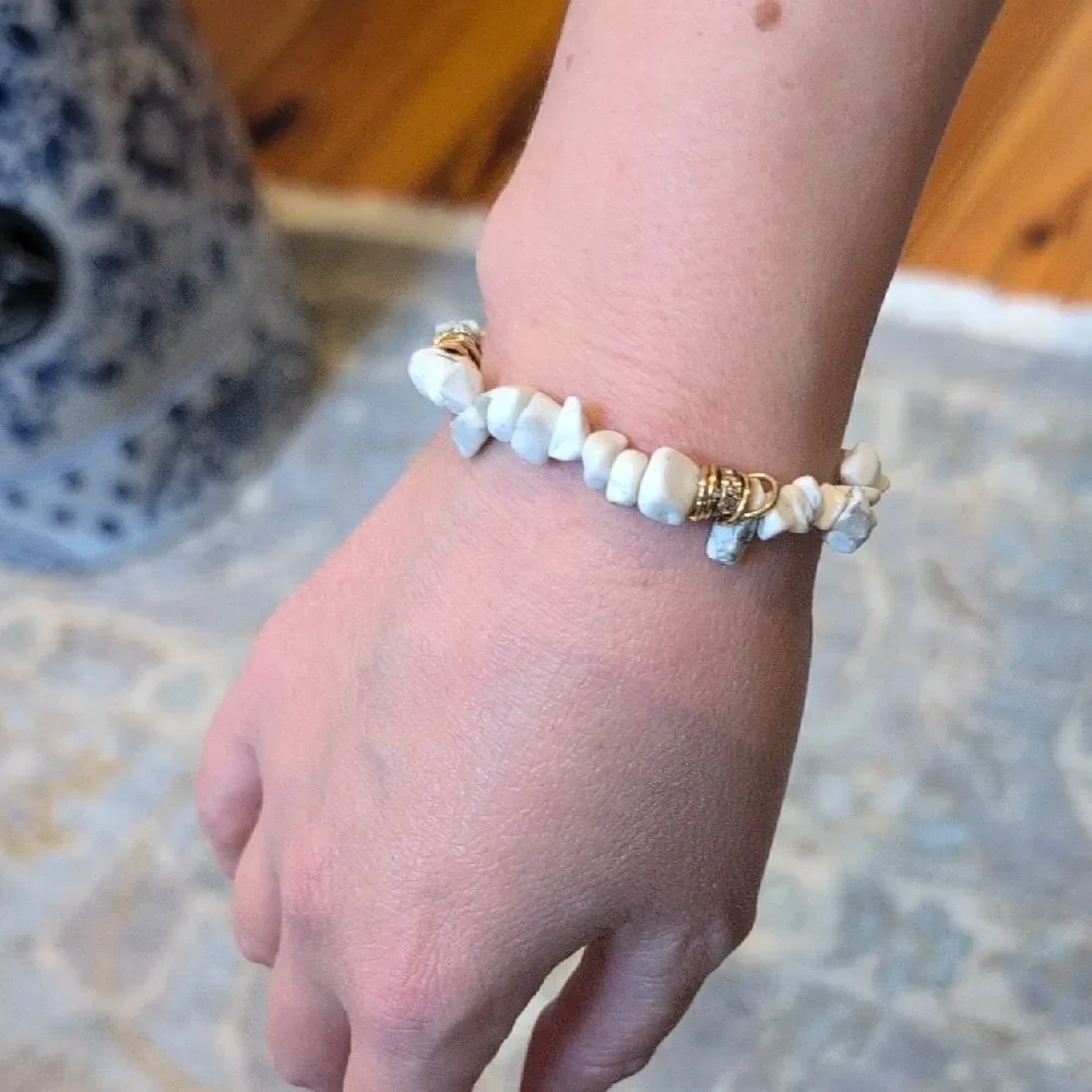 White and Gold Stone Bracelet